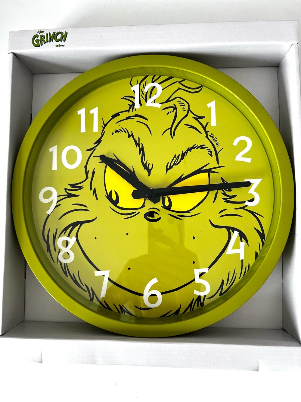 Dr. Seuss The Grinch Grinning Lime Green Wall Clock Licensed Christmas Holiday
